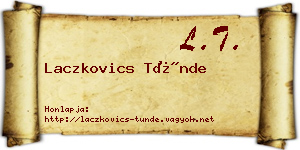 Laczkovics Tünde névjegykártya